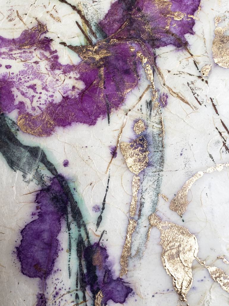 Original Abstract Floral Printmaking by Birgit Huttemann-Holz