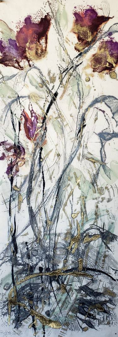 Original Contemporary Floral Printmaking by Birgit Huttemann-Holz