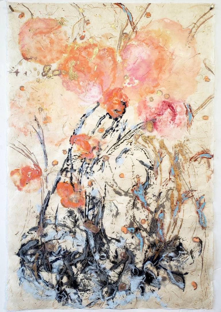 Original Floral Printmaking by Birgit Huttemann-Holz