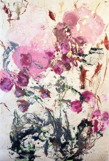 Original Floral Printmaking by Birgit Huttemann-Holz