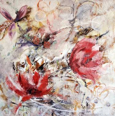 Print of Abstract Expressionism Floral Paintings by Birgit Huttemann-Holz