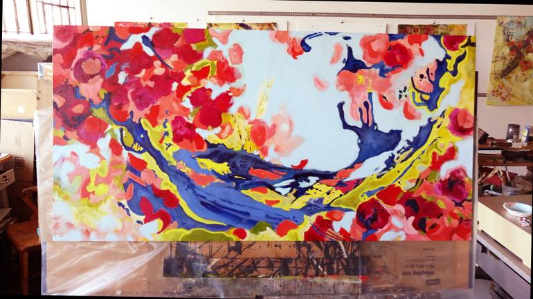 Original Abstract Expressionism Abstract Painting by Birgit Huttemann-Holz