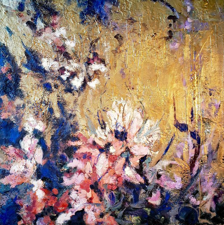 Original Abstract Expressionism Floral Paintings by Birgit Huttemann-Holz