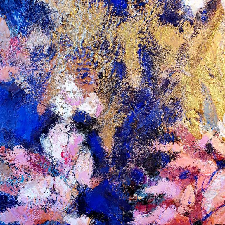 Original Abstract Expressionism Floral Painting by Birgit Huttemann-Holz