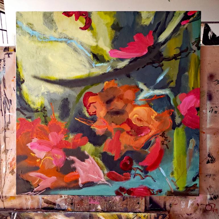 Original Abstract Expressionism Landscape Painting by Birgit Huttemann-Holz