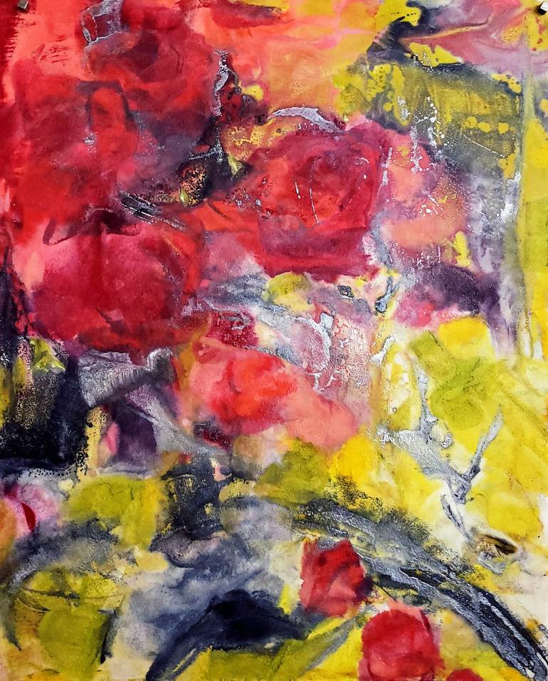 Original Abstract Expressionism Abstract Printmaking by Birgit Huttemann-Holz