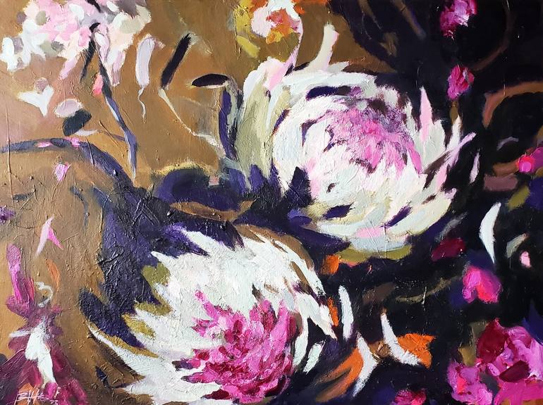 Original Impressionism Floral Paintings by Birgit Huttemann-Holz