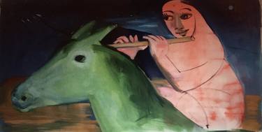 Original Figurative Religious Paintings by louise camrass
