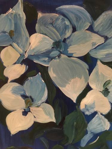 Original Figurative Floral Paintings by louise camrass