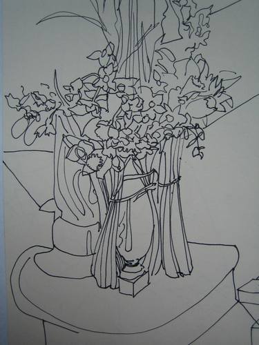 Original Floral Drawings by louise camrass