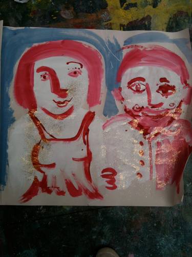 Original Expressionism Family Paintings by louise camrass