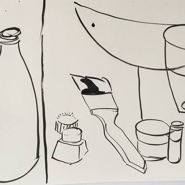Original Still Life Drawings by louise camrass