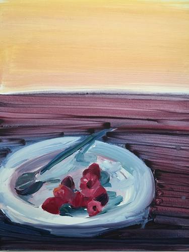 Original Figurative Food Paintings by louise camrass