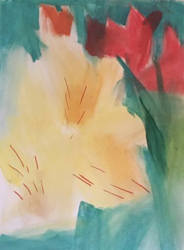 Original Abstract Expressionism Floral Drawings by louise camrass
