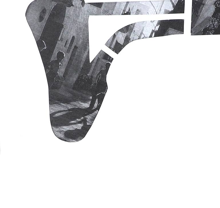 Original Black & White Politics Collage by Ln Le Cheviller