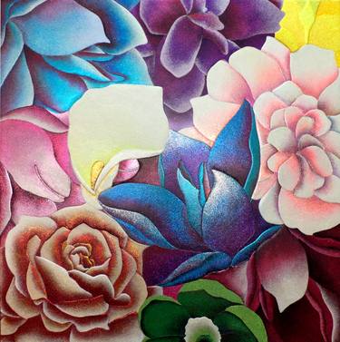 Original Floral Painting by Annie Sofianopoulou