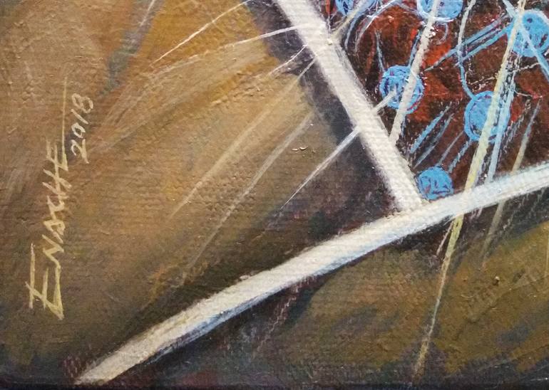 Original Abstract Cats Painting by Enache Dumitru Bogdan