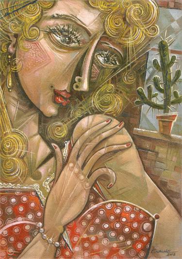 Print of Expressionism Women Paintings by Enache Dumitru Bogdan