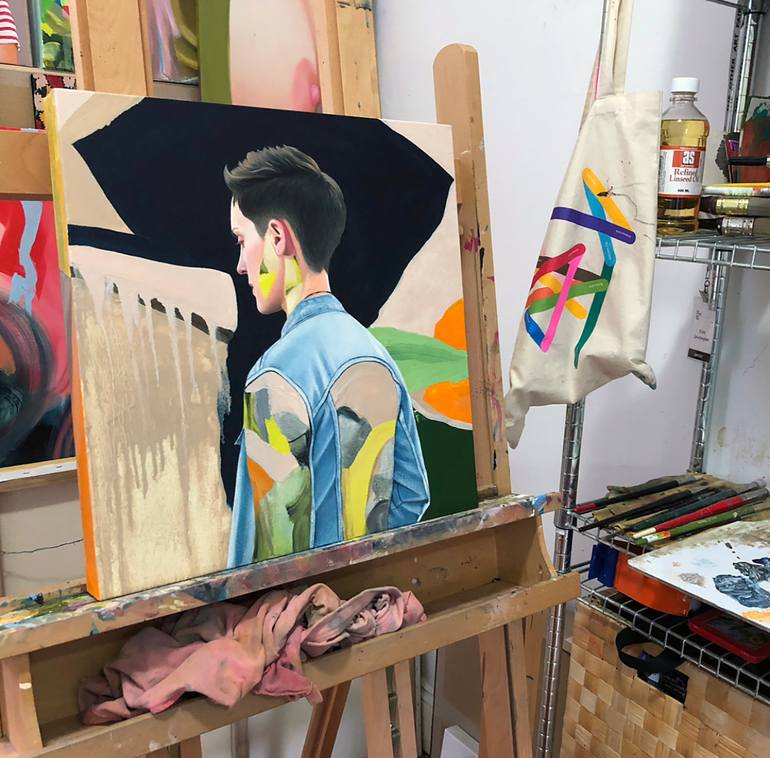 Original Abstract People Painting by Kim Leutwyler