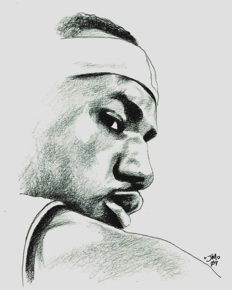 Lebron original ink and pencil drawing, Check out more artw…