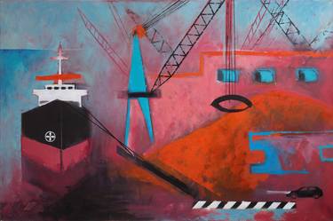 Original Modern Ship Paintings by Agata Sobczyk