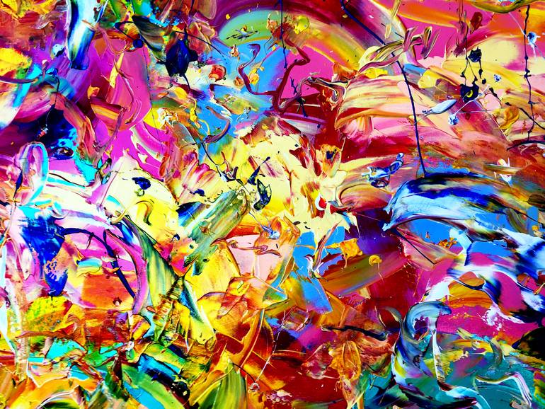 Original Abstract Expressionism Abstract Painting by Estelle Asmodelle