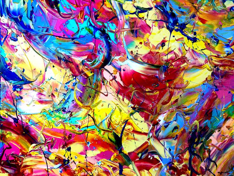 Original Abstract Expressionism Abstract Painting by Estelle Asmodelle