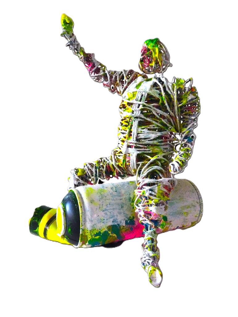 Original Street Art Graffiti Sculpture by David Sànchez Leòn