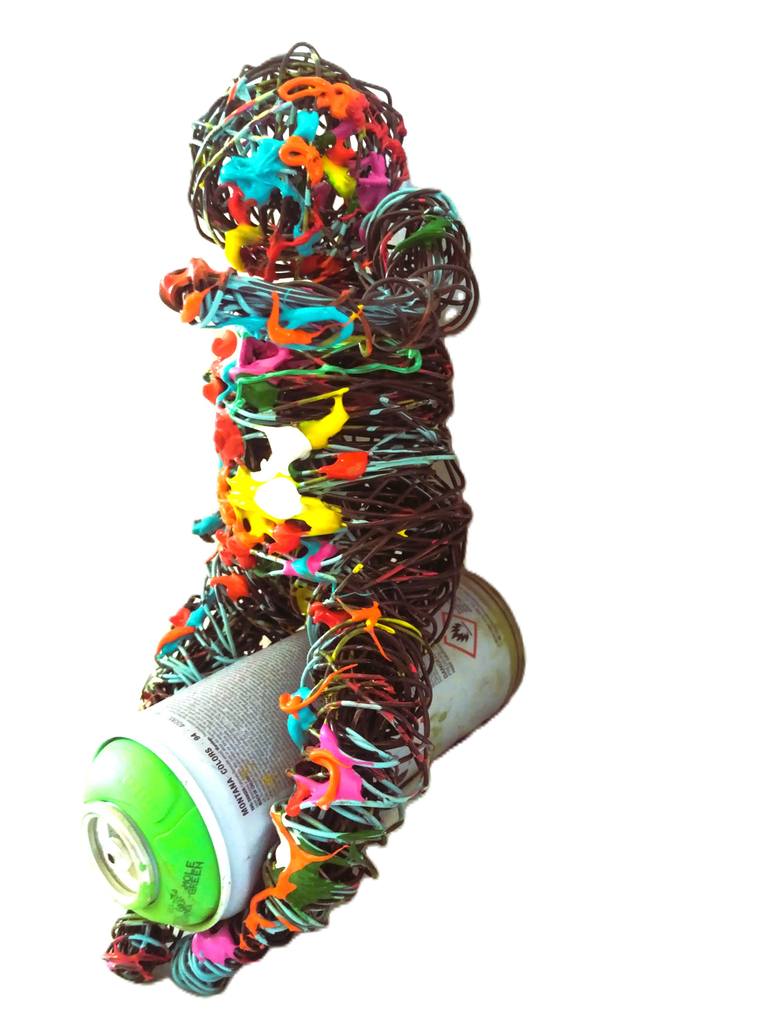 Original Street Art Graffiti Sculpture by David Sànchez Leòn