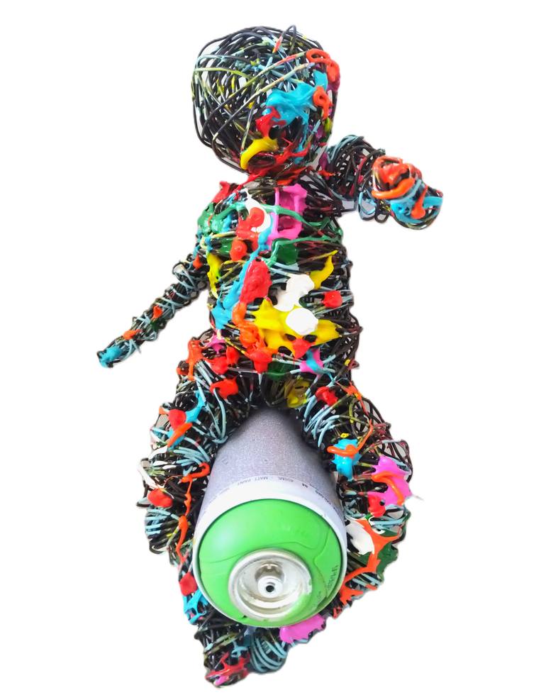 Original Street Art Graffiti Sculpture by David Sànchez Leòn