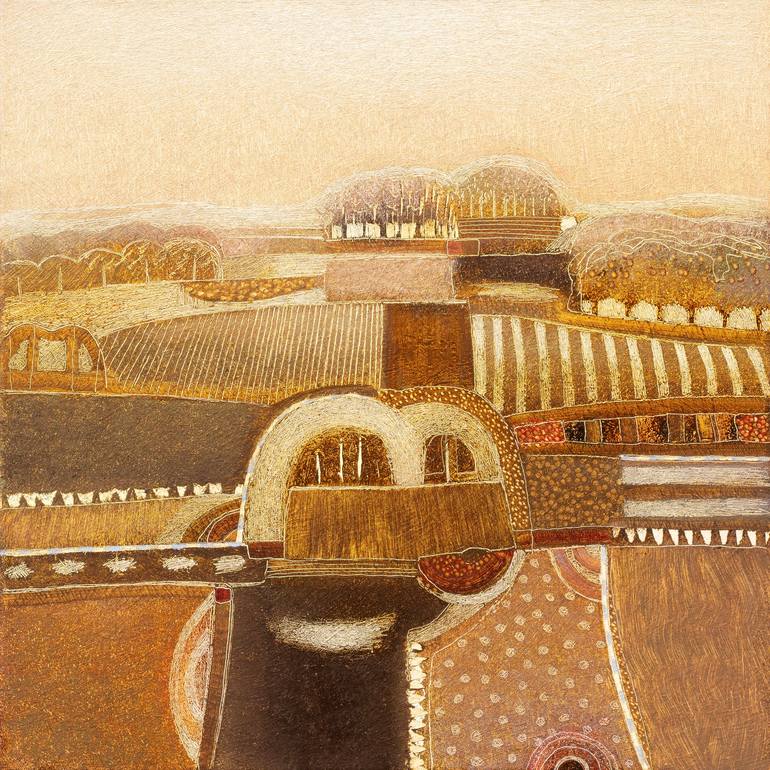 Original Landscape Painting by Rob Van Hoek | Abstract Art on Canvas | Whenever it is a rainy day
