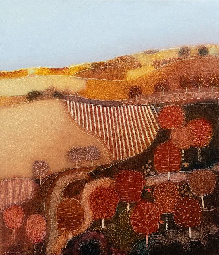 Original Abstract Landscape Painting by Rob Van Hoek