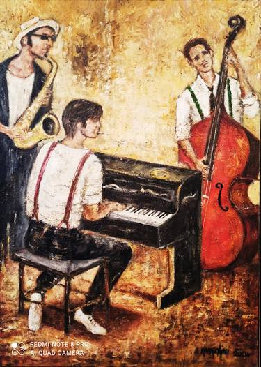 Original Figurative Music Paintings by Arnaldo Mangolini