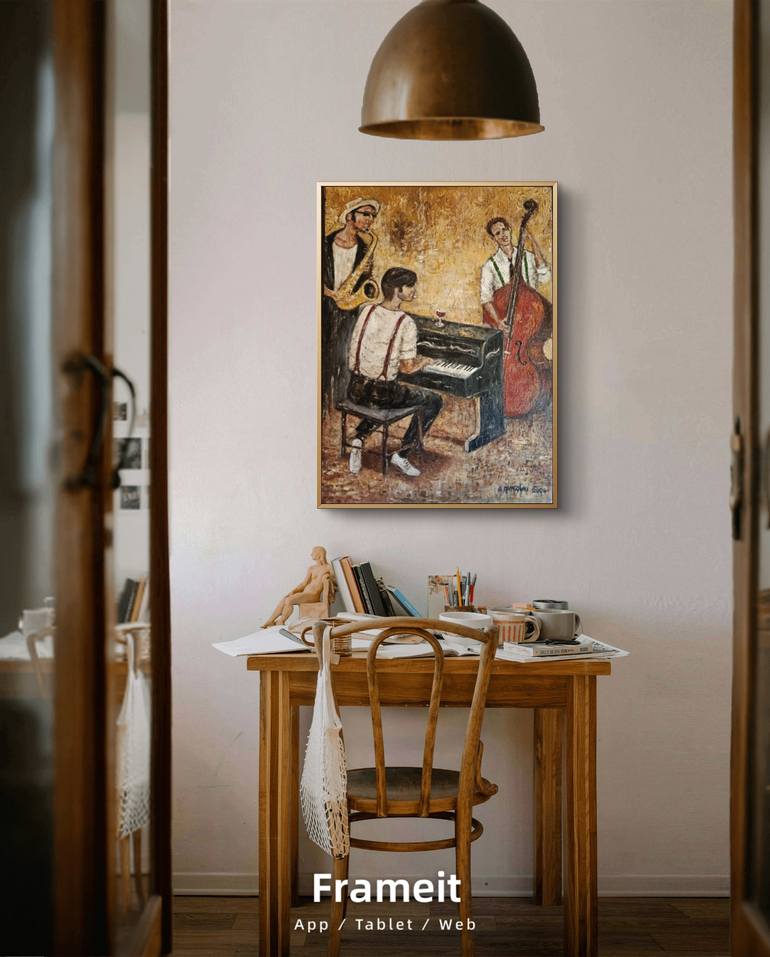 Original Figurative Music Painting by Arnaldo Mangolini