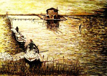 Print of Impressionism Seascape Paintings by Arnaldo Mangolini