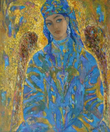 Print of Realism Women Paintings by Shakhnoz UzbekArt
