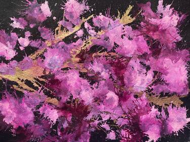Gazing Up At Pink Blossom - Abstract Art Print thumb