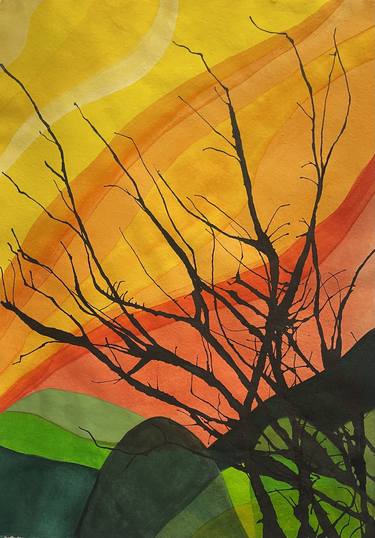 Print of Abstract Tree Paintings by Courtenay Kusitor
