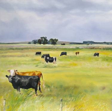 Print of Cows Paintings by rodolfo buonocore