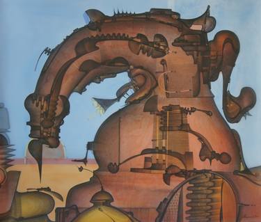 Original Surrealism Science/Technology Paintings by Filomeno Hernández