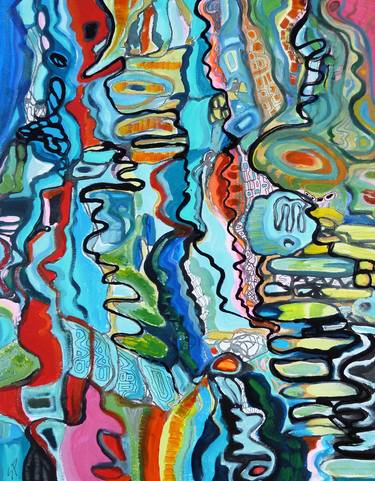 Original Fine Art Abstract Paintings by Sharon Perris