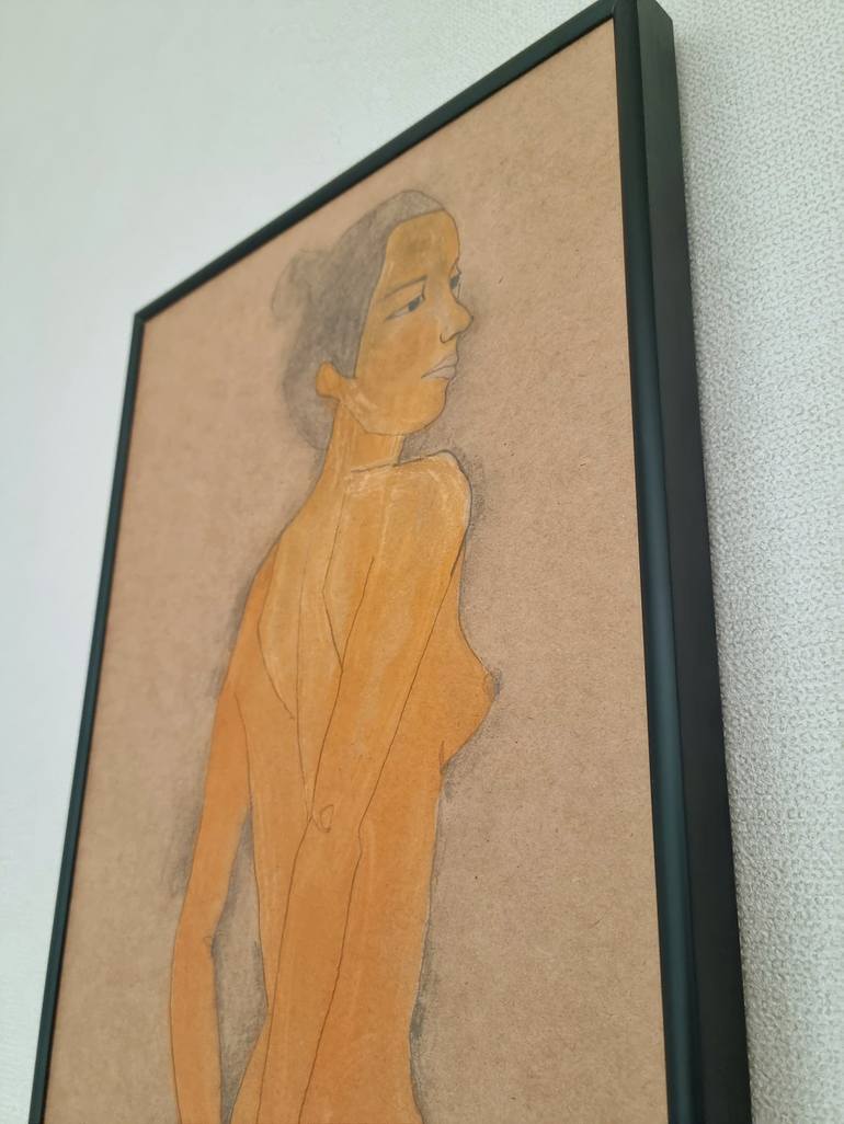 Original Fine Art Nude Drawing by Chamy Shin