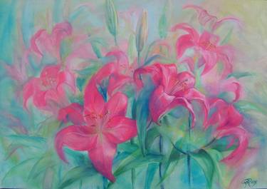 Original Impressionism Floral Paintings by Olga Rece