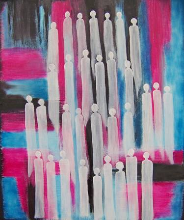 Original Abstract People Paintings by Jo and Jan Moore Romancing The Stone