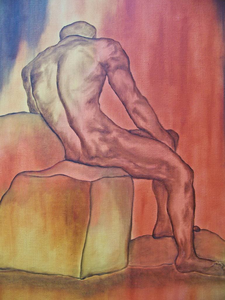Original Figurative Abstract Painting by Jo And Jan Moore Romancing The Stone