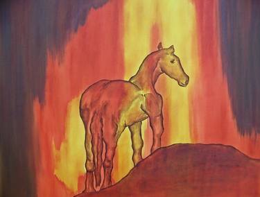 Print of Abstract Horse Paintings by Jo and Jan Moore Romancing The Stone