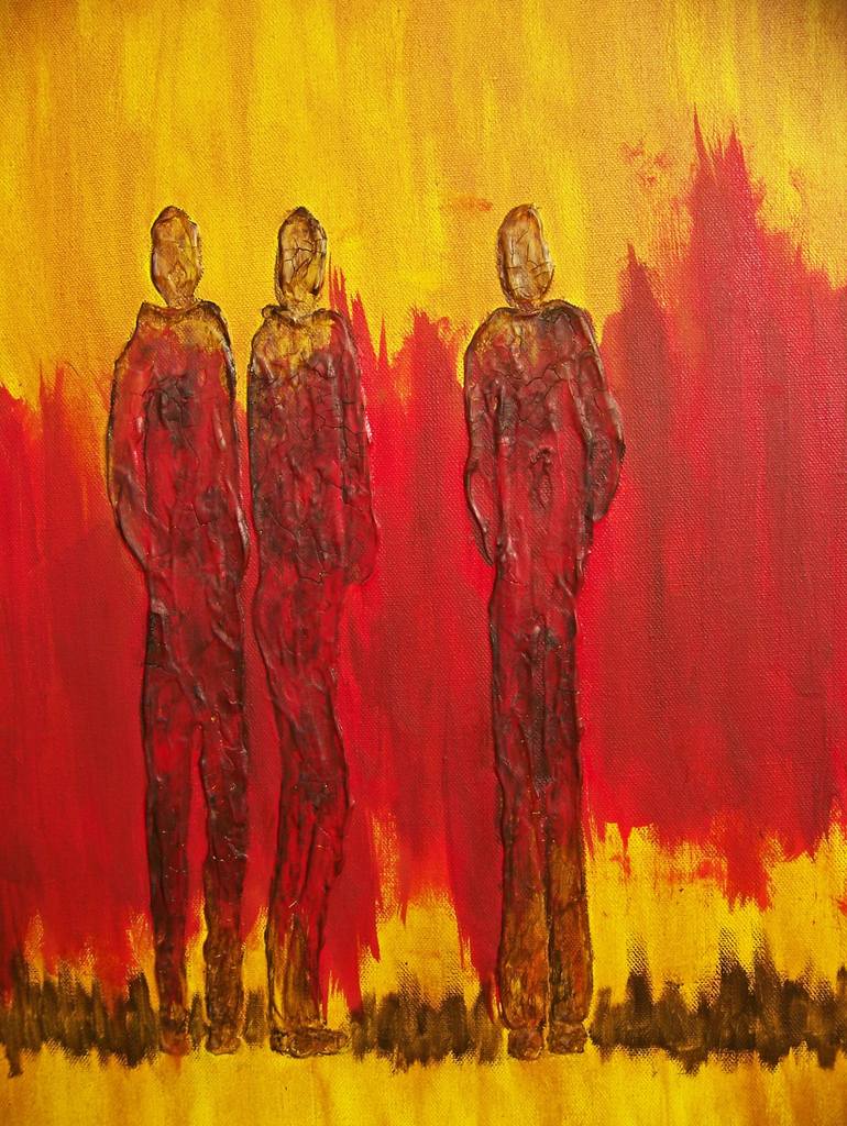 Original Abstract People Painting by Jo And Jan Moore Romancing The Stone