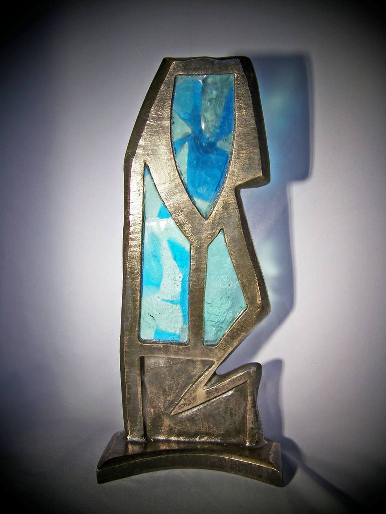 Original Abstract Expressionism Abstract Sculpture by Jo And Jan Moore Romancing The Stone