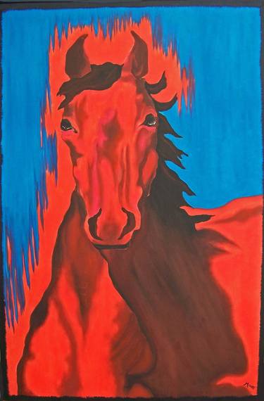 Print of Expressionism Horse Paintings by Jo and Jan Moore Romancing The Stone