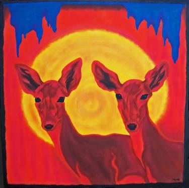 Original Animal Paintings by Jo and Jan Moore Romancing The Stone